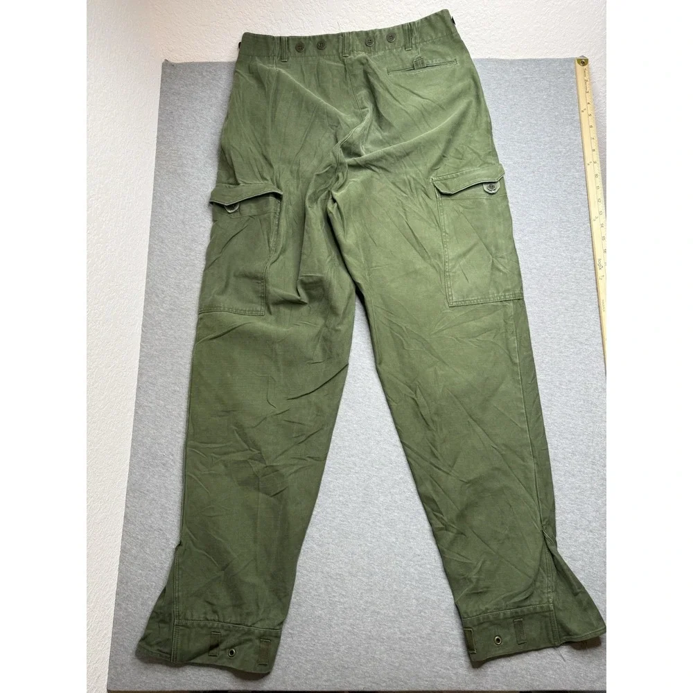 Vintage Swedish Army Pants Mens 34 Button Fly Cargo Field Trousers‎ *